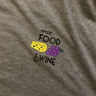 #ad Epcot Food Wine Mens Shirt 5XL Gray Lyndale Grapes Cheese Foodie Gift $13.21