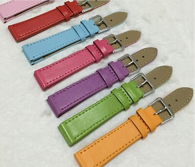 #ad 10 24mm Classic Mens Women Leather Watch Band Quick Release Men#x27;s Strap C $1.99