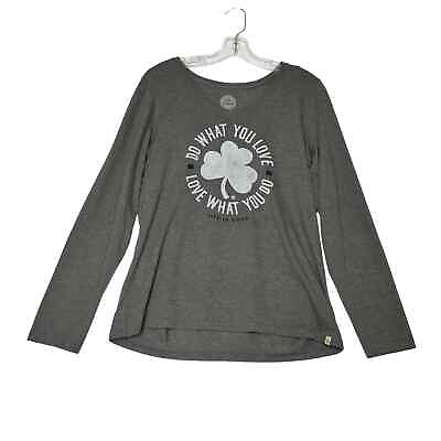 #ad Life is Good Do What You Love Love What You Do Long Sleeve Tee Gray Womens Large $20.00