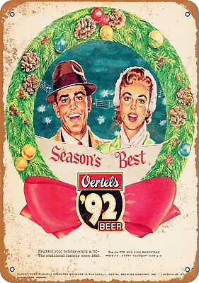 Metal Sign Oertels Beer for Christmas Vintage Look Reproduction $21.95