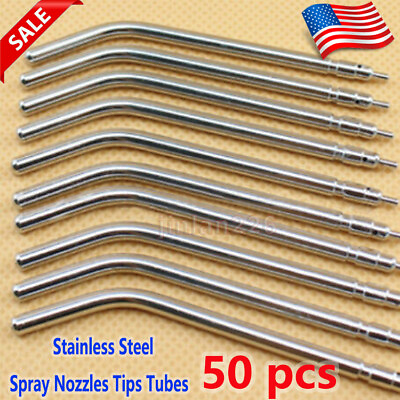 #ad 50pcs Dental Air Water Spray Triple Syringe Metal Nozzles Tips Tube Autoclavable $51.98