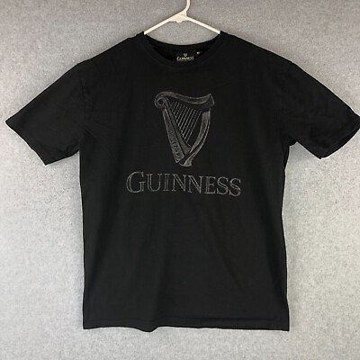 #ad Guinness Beer Shirt Mens XL Black Short Sleeve Crew Neck Logo Ireland Casual 451 $11.90