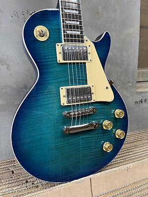 #ad Custom Standard LP Electric Guitar Blue Burst Flame Maple Mahogany Bodyamp;Neck $259.00