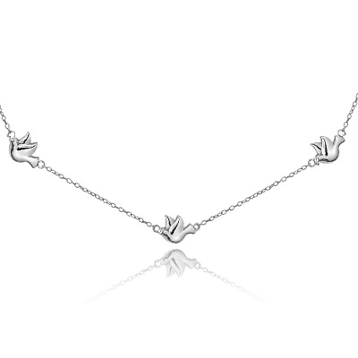 #ad 925 Silver Dove Chain Necklace 18quot; $25.09