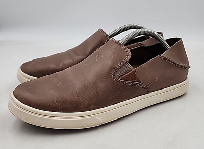#ad #ad Olukai Pehuea Leather Brown Slip On Comfort Shoes Sneakers Size 6.5 $34.95