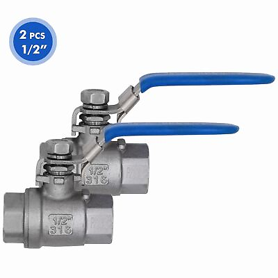 #ad 2P 1 2quot; Ball Valve Full Port316 Stainless Steel 1000 WOG for Water Oil2PACK $19.99