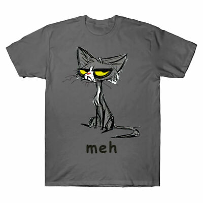 #ad Funny Meh Cat Gift for Cat Lovers Men#x27;s T Shirt Cat Lover kItty Gift Cotton Tee $12.99