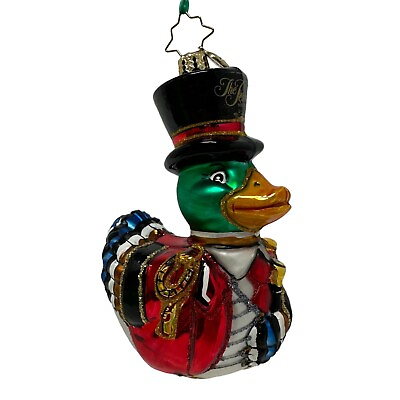 #ad Christopher Radko The Pembroke Peabody Duck Hand Blown Glass Christmas Ornament $79.99