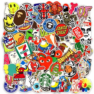 #ad 100PCS Stickers Bomb Vinyl Skateboard Guitar Luggage Pack Tide Brand Logo Decals $8.99