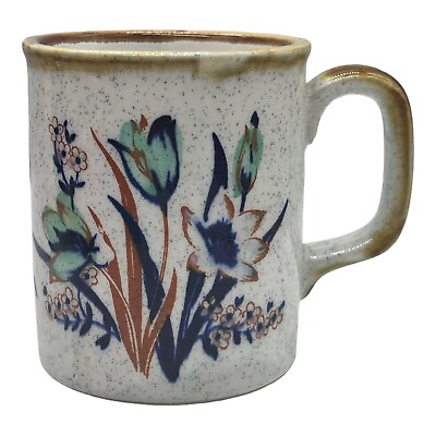 #ad Vintage 1960s Otagiri Style MCM Floral Speckled Stoneware Mug Japan $12.00