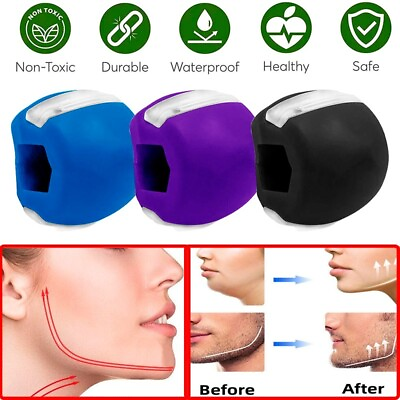 #ad 3PCS Jawline Exerciser Mouth Exercise Fitness Ball Neck Face Jaw Trainer Toning $8.73