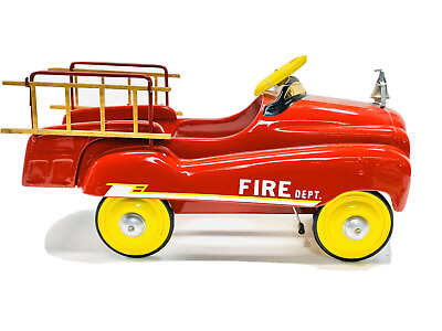 #ad King K Kenneth Korach Signed Vtg Handmade Pedal Car Cast Scale Firetruck Model $407.44