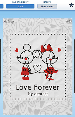 #ad TOPPS DISNEY COLLECT COMPLETE SET OF 12 LINEAR LOVE WHITE DIGITAL CARDS Award $4.09
