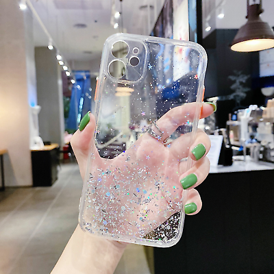 #ad Glitter Clear Hard back hard silicon For iPhone 13 12 11 Pro Max XR XS Max 8 7 AU $70.00