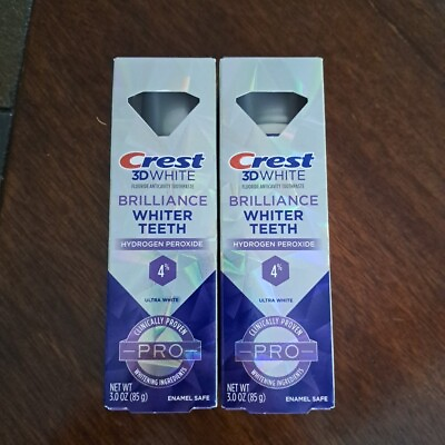 #ad 2 Pack Crest 3D White Brilliance Whiter Teeth Ultra White PRO Toothpaste 4% HP $21.00