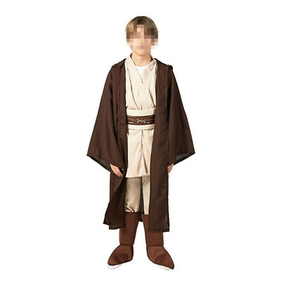 #ad Cosplay Costume Halloween Outfit Star Wars Jedi Knight Kids Hooded Robe Full Set $63.18