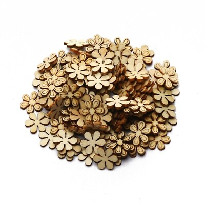 #ad Wooden Pieces Flower Shapes Lovely Crafting Accessories For DIY Style And Design $11.04