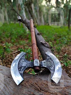 #ad Medieval Viking Double Blade Axe Double Blade Battle axe. Gift axe For Men $149.99