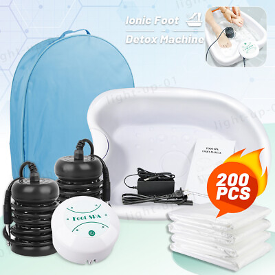 Ionic Foot Bath Detox Basin Tub Maaasge Machine Spa for Home w 200 pack Liners $95.98