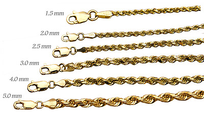 #ad 14k Solid Yellow Gold Rope Chain Necklace Bracelet 1mm 10mm Men Women Sz 7quot; 30quot; $350.94