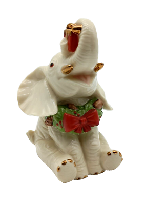 #ad Lenox Yuletide Elephant Porcelain Figurine Collectible Christmas Gift Home $29.99