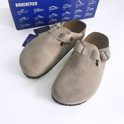 #ad Birkenstock Boston Classic Suede Soft Leather Taupe Narrow Women#x27;s Size 7 10 $160.00
