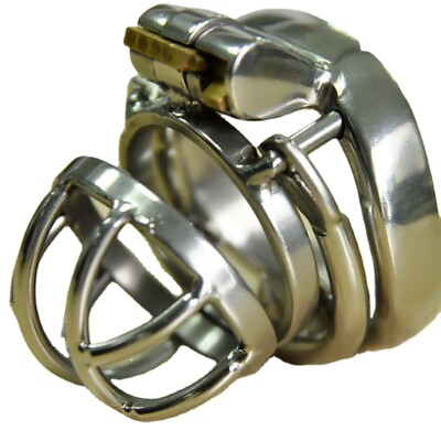 #ad Stainless Steel Chastity Device Rings Lock with Anti Drop Rings Chastity Cage $29.01