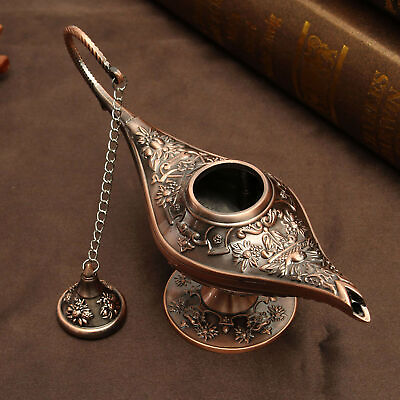 #ad Aladdin Genie Lamp Alloy Oil Lamps Incense Burner Ornate Rare Vintage Decoration $13.99