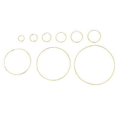 Solid 14K Yellow Gold Round Endless Hoop Earrings 1mm Thick 10MM 60MM $19.79
