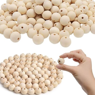 #ad Unfinished Wooden Beads Bulk Natural Round Spacer Wood Crafts amp; Jewellery Beads $8.99