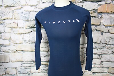 #ad RIP CURL Wet Suits Shirt Navy Blue Imprinted Long Sleeve Poly Spandex Large $19.97