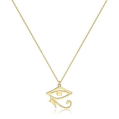#ad Pencros Dainty Eye Of Horus Necklace18K Gold Plated Ra Eye Spiritual Necklace $19.99