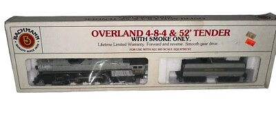 #ad HO Bachmann Union Pacific Overland 4 8 4 #809 Northern Steam Locomotive amp; Tender $124.09