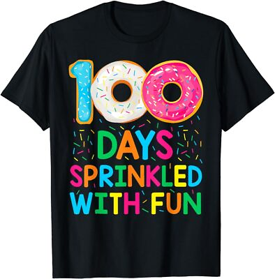 #ad Funny 100 Days Sprinkled With Fun Donut School Teacher Kids T Shirt $10.99