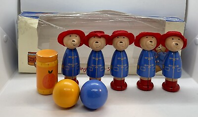 #ad PADDINGTON BEAR SKITTLES SET Orange Tree Toys Wooden Toys Age 3 $24.95
