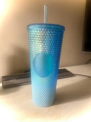 #ad Starbucks Gradient Blue Bling Ombre Studded Tumbler Venti Cup 24 oz 2023 $25.00