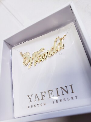 #ad Yafeini Copper 925 Sterling Silver Personalized Name Crown Necklace 16” 20 Wanda $21.20