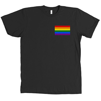 #ad Gay Pride Flag Chest Print Bella Canvas Shirt LGBT NEW MANY COLORS $28.99