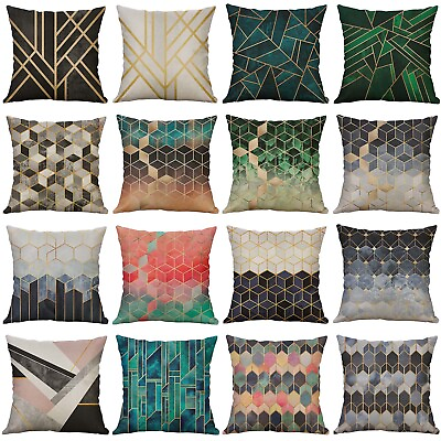 #ad Decorative Throw Pillows Cover 18x18 Abstract Geometric Pattern Cushion Covers $3.66