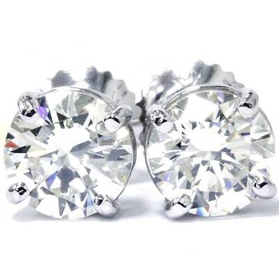 #ad Certified H SI .38Ct Lab Grown Diamond Studs 14k White Gold Women#x27;s Earrings $179.99