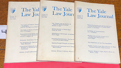 #ad The Yale Law Journal Volume 78 Number 567 April 1969 $250.00