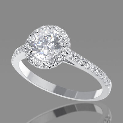 #ad F SI1 Round Cut Diamond Engagement Ring 0.95 CT 950 Platinum Shiny $1205.30
