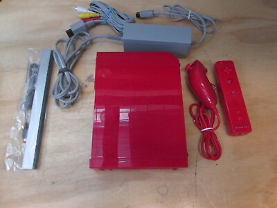 #ad Nintendo Mario Wii Video Game Console Red Bundle With Wii Sports And New 8805 $171.50