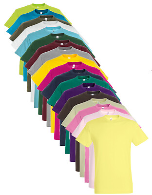 #ad SOLs Mens 100% Cotton Plain Blank Tee Shirt t Shirt t shirt 40 Colours S 5XL $16.46