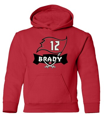 #ad Tom Brady Tampa Bay Buccaneers Bucs TB12 Youth Hooded Sweatshirt $26.99