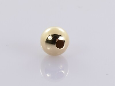 #ad Round Bead Spacer Charm 14k Yellow Gold 3mm with 1.0mm Hole $2.00