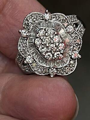 #ad Estate White Gold 14K Diamond Ring 6.75 $890.00