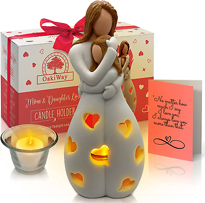 #ad Gifts for Mom from Daughter Mothers Day Present Candleholder Statue W Flicker $38.44