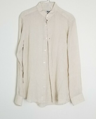 #ad Idea Uomo Venezia Mens Puro Lino Long Sleeve shirt Size Medium Custom Fit $25.00