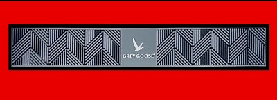 #ad Grey Goose Vodka Rubber Runner Rail Spill Coaster Skinny Bar Mat *Brand New* $11.95